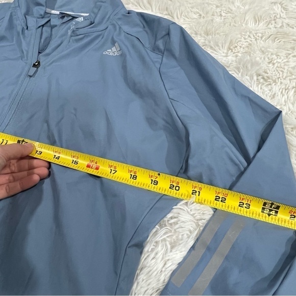 Adidas Running climalite Long Sleeve Zip Jacket Gray Blue Size Large - Picture 4 of 12